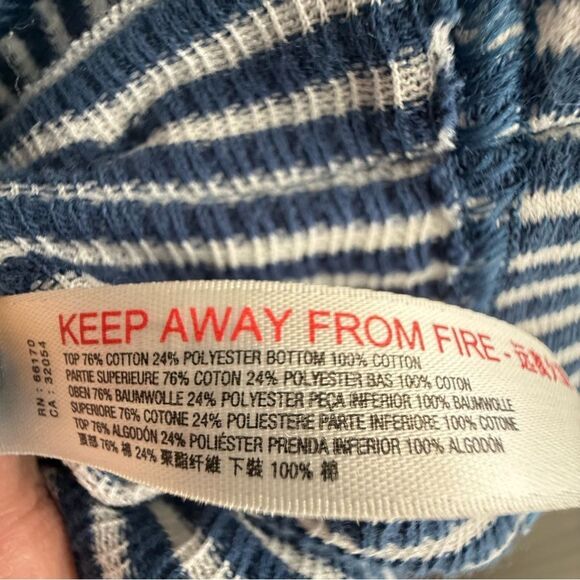 Free People Beach Blue and White Striped Jersey Knit Long Sleeve Shirt - Picture 5 of 5